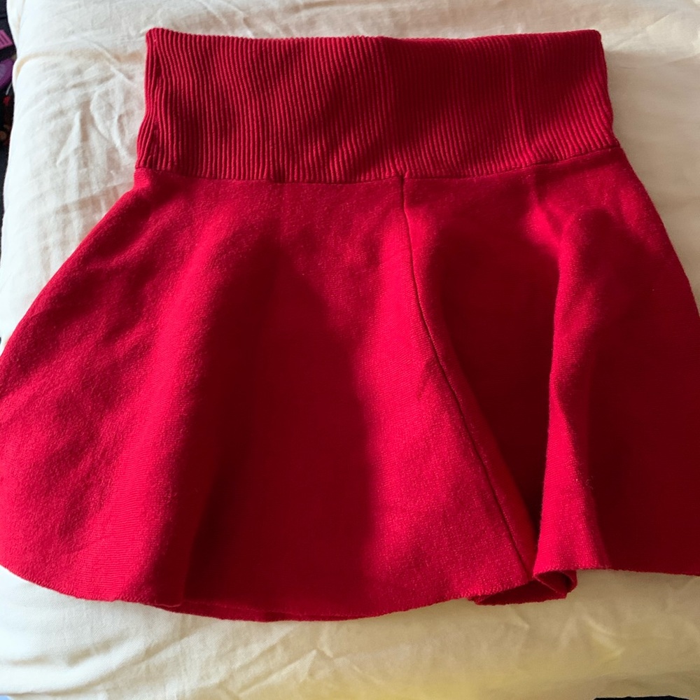 Zara Basic Red Flare Mini Skirt - image 3